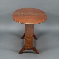Thomas Jeckyll, attributed. Subtle Anglo-Japanese Style Drop Leaf Oak Occasional Table - Thumbnail 8