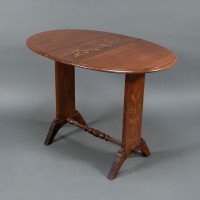 Thomas Jeckyll, attributed. Subtle Anglo-Japanese Style Drop Leaf Oak Occasional Table - Thumbnail 9