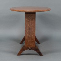 Thomas Jeckyll, attributed. Subtle Anglo-Japanese Style Drop Leaf Oak Occasional Table - Thumbnail 14