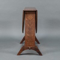 Thomas Jeckyll, attributed. Subtle Anglo-Japanese Style Drop Leaf Oak Occasional Table - Thumbnail 16