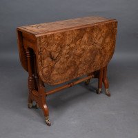Charles Bevan for Marsh & Jones, Gothic Revival Burr Walnut Sutherland Table. - Thumbnail 2