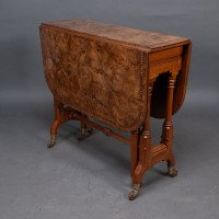 Charles Bevan for Marsh & Jones, Gothic Revival Burr Walnut Sutherland Table. - Thumbnail 4