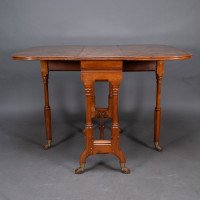 Charles Bevan for Marsh & Jones, Gothic Revival Burr Walnut Sutherland Table. - Thumbnail 9
