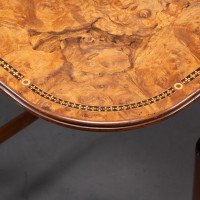 Charles Bevan for Marsh & Jones, Gothic Revival Burr Walnut Sutherland Table. - Thumbnail 13