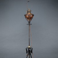 W. A. S. Benson. An Extremely Rare Arts & Crafts Iron Telescopic Standard or Floor Lamp - Thumbnail 4
