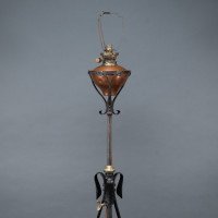 W. A. S. Benson. An Extremely Rare Arts & Crafts Iron Telescopic Standard or Floor Lamp - Thumbnail 5