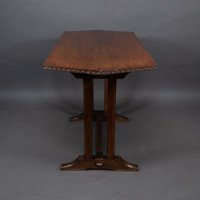 Cotswold-style Oak Refectory Table with Carved Chevron Detailing - Thumbnail 5