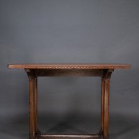 Cotswold-style Oak Refectory Table with Carved Chevron Detailing - Thumbnail 9