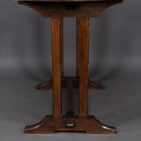 Cotswold-style Oak Refectory Table with Carved Chevron Detailing - Thumbnail 13