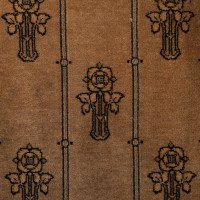 Baillie Scott, Style of. Arts & Crafts Glasgow School Oak Settle with Original Fabric - Thumbnail 9
