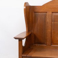 Wylie & Lochhead, M. H. Baillie Scott, Arts & Crafts Glasgow School Oak Settle - Thumbnail 4