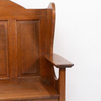 Wylie & Lochhead, M. H. Baillie Scott, Arts & Crafts Glasgow School Oak Settle - Thumbnail 8