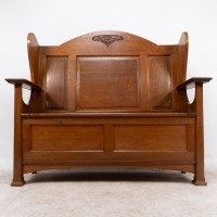 Wylie & Lochhead, M. H. Baillie Scott, Arts & Crafts Glasgow School Oak Settle - Thumbnail 12