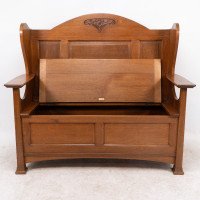 Wylie & Lochhead, M. H. Baillie Scott, Arts & Crafts Glasgow School Oak Settle - Thumbnail 13