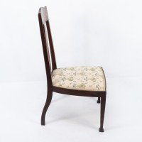 Jas Shoolbred. Arts & Crafts Mahogany Rosewood Chair with Stylised Floral Inlay - Thumbnail 5