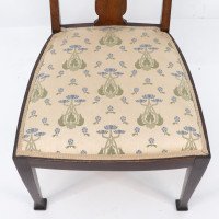 Jas Shoolbred. Arts & Crafts Mahogany Rosewood Chair with Stylised Floral Inlay - Thumbnail 8