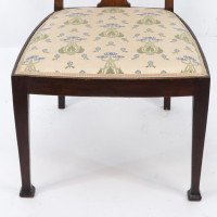 Jas Shoolbred. Arts & Crafts Mahogany Rosewood Chair with Stylised Floral Inlay - Thumbnail 10