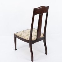 Jas Shoolbred. Arts & Crafts Mahogany Rosewood Chair with Stylised Floral Inlay - Thumbnail 13