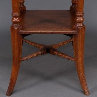 Jas Shoolbred & Co., ( attributed. ). An Octagonal Oak Side Table with Central Shelf - Thumbnail 11