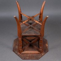 Jas Shoolbred & Co., ( attributed. ). An Octagonal Oak Side Table with Central Shelf - Thumbnail 15