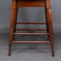 Collinson & Lock, attributed. A Walnut Centre Table with Incised Circular Details to the Legs - Thumbnail 12