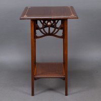 Liberty & Co. Attributed, Arts & Crafts Mahogany Occasional Table with Mother-Of-Pearl Inlays - Thumbnail 2