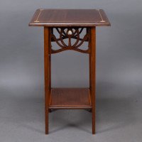 Liberty & Co. Attributed, Arts & Crafts Mahogany Occasional Table with Mother-Of-Pearl Inlays - Thumbnail 6