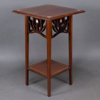 Liberty & Co. Attributed, Arts & Crafts Mahogany Occasional Table with Mother-Of-Pearl Inlays - Thumbnail 7