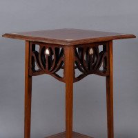 Liberty & Co. Attributed, Arts & Crafts Mahogany Occasional Table with Mother-Of-Pearl Inlays - Thumbnail 8