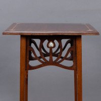 Liberty & Co. Attributed, Arts & Crafts Mahogany Occasional Table with Mother-Of-Pearl Inlays - Thumbnail 9