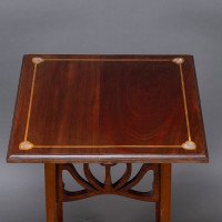 Liberty & Co. Attributed, Arts & Crafts Mahogany Occasional Table with Mother-Of-Pearl Inlays - Thumbnail 13