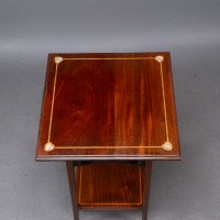 Liberty & Co. Attributed, Arts & Crafts Mahogany Occasional Table with Mother-Of-Pearl Inlays - Thumbnail 12
