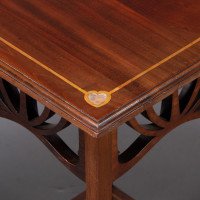 Liberty & Co. Attributed, Arts & Crafts Mahogany Occasional Table with Mother-Of-Pearl Inlays - Thumbnail 15