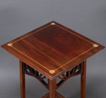 Liberty & Co. Attributed, Arts & Crafts Mahogany Occasional Table with Mother-Of-Pearl Inlays - Thumbnail 14