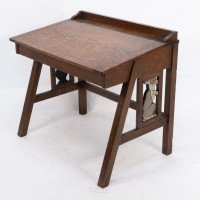 G F Hardy. An Arts & Crafts Oak Childs Desk with a Slanted Writing Area & Storage Underneath - Thumbnail 3
