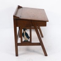 G F Hardy. An Arts & Crafts Oak Childs Desk with a Slanted Writing Area & Storage Underneath - Thumbnail 5