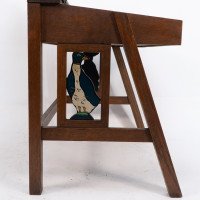 G F Hardy. Arts & Crafts Oak Childs Desk with a Slanted Writing Area & Storage Underneath - Thumbnail 7