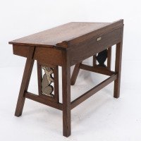 G F Hardy. Arts & Crafts Oak Childs Desk with a Slanted Writing Area & Storage Underneath - Thumbnail 14