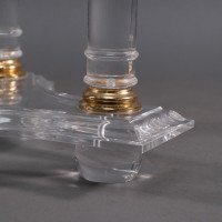 A French Mid-Century Modern Circular Lucite & Brass Side Table - Thumbnail 17