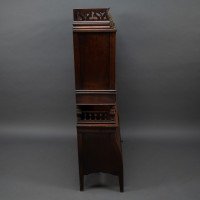 An Aesthetic Movement Mahogany Secretaire Bookcase with Gilt Brass Mounts - Thumbnail 6