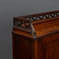 An Aesthetic Movement Mahogany Secretaire Bookcase with Gilt Brass Mounts - Thumbnail 7