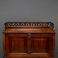 An Aesthetic Movement Mahogany Secretaire Bookcase with Gilt Brass Mounts - Thumbnail 8