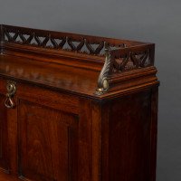 An Aesthetic Movement Mahogany Secretaire Bookcase with Gilt Brass Mounts - Thumbnail 9