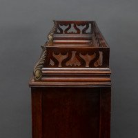 An Aesthetic Movement Mahogany Secretaire Bookcase with Gilt Brass Mounts - Thumbnail 10