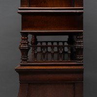 An Aesthetic Movement Mahogany Secretaire Bookcase with Gilt Brass Mounts - Thumbnail 13