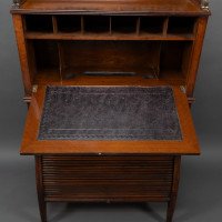 An Aesthetic Movement Mahogany Secretaire Bookcase with Gilt Brass Mounts - Thumbnail 15