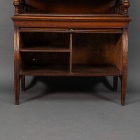 An Aesthetic Movement Mahogany Secretaire Bookcase with Gilt Brass Mounts - Thumbnail 17