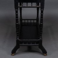 Aesthetic Movement Walnut Drop Leaf Side Table on Four Turned & Incised Legs - Thumbnail 13