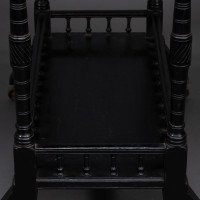 Aesthetic Movement Walnut Drop Leaf Side Table on Four Turned & Incised Legs - Thumbnail 14