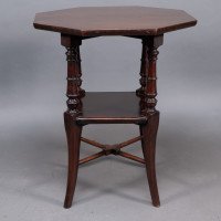 Jas Shoolbred Attributed, Aesthetic Movement Octagonal Mahogany Side Table - Thumbnail 2